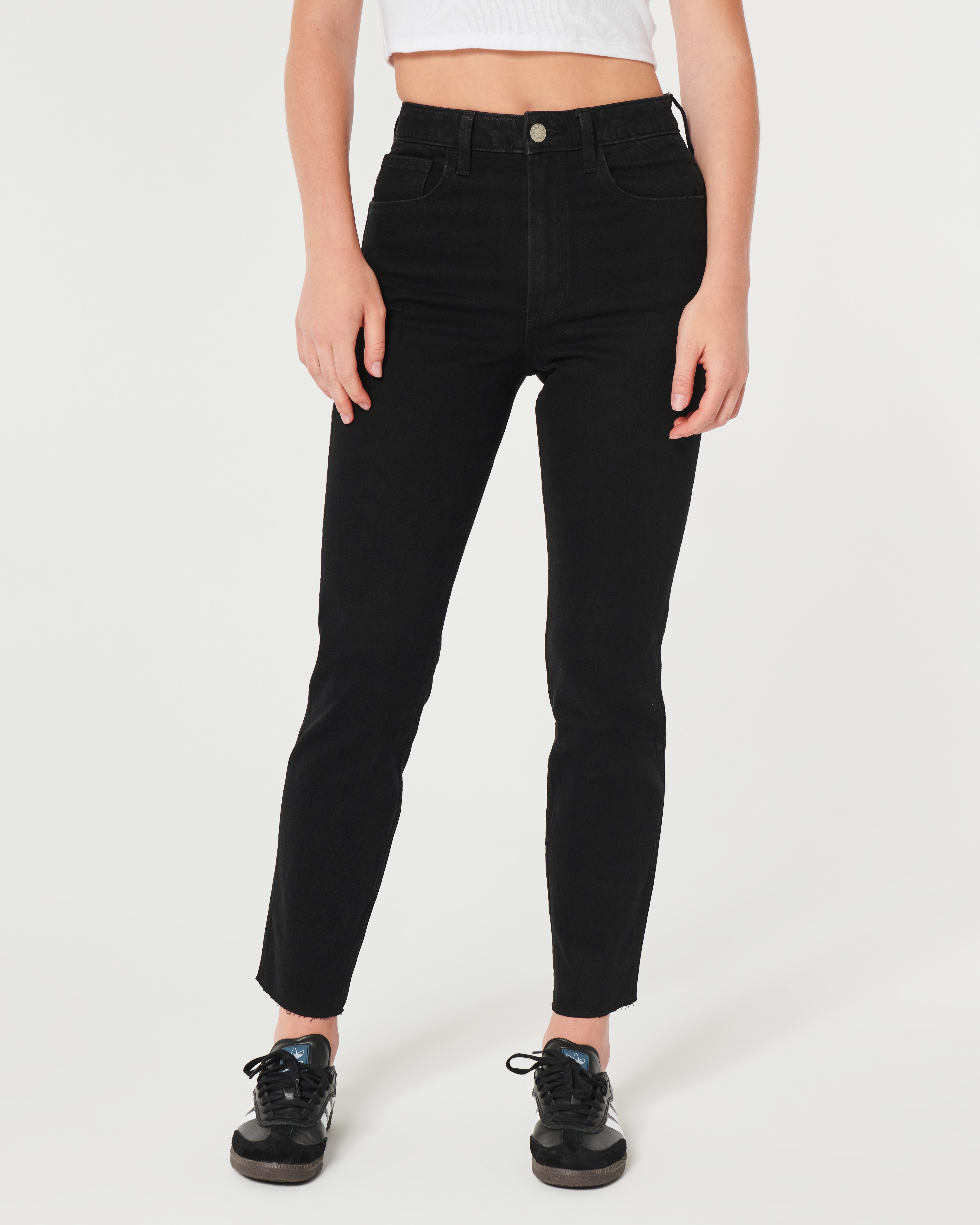 Black ripped hot sale mom jeans hollister