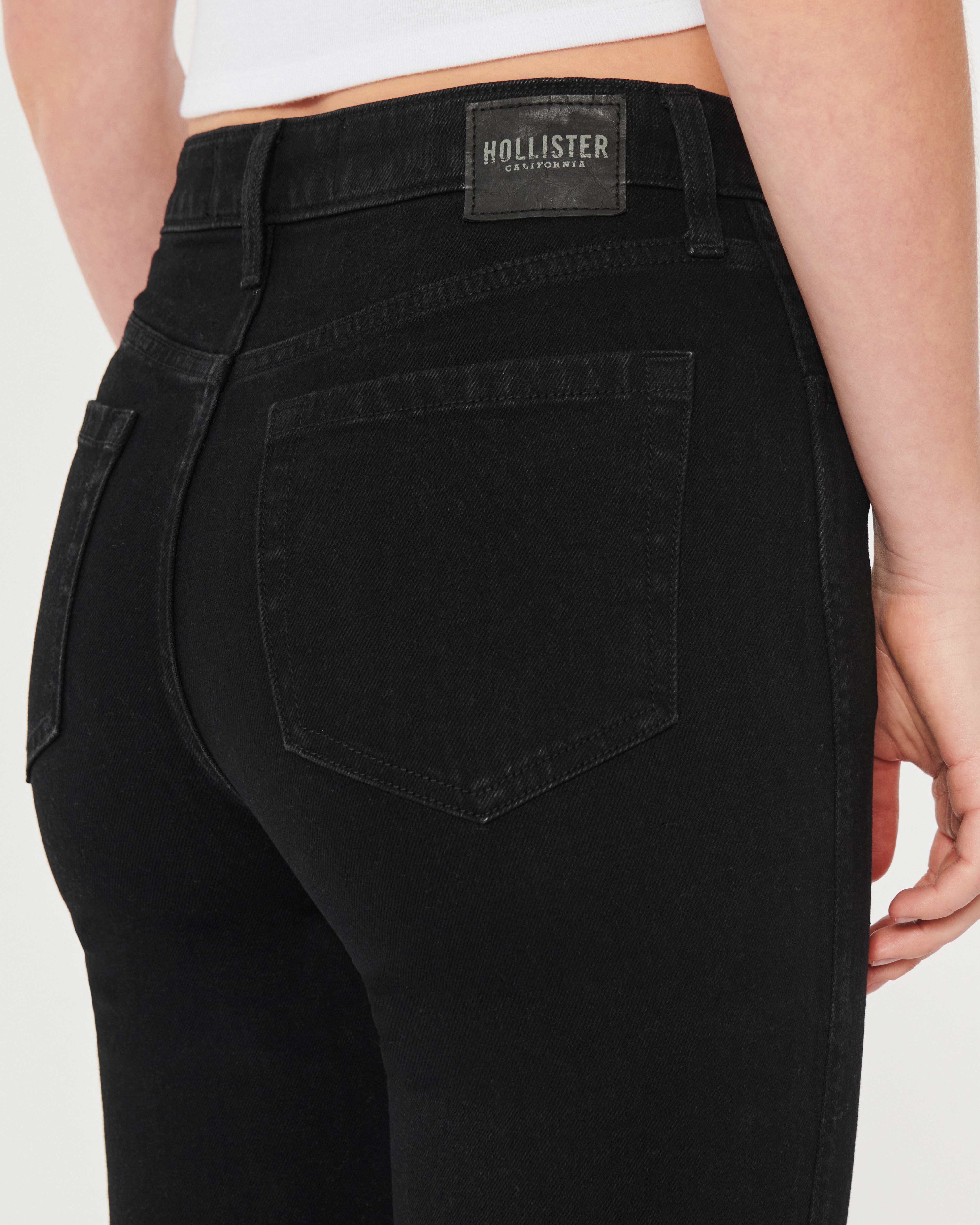 Hollister black mom jeans sale