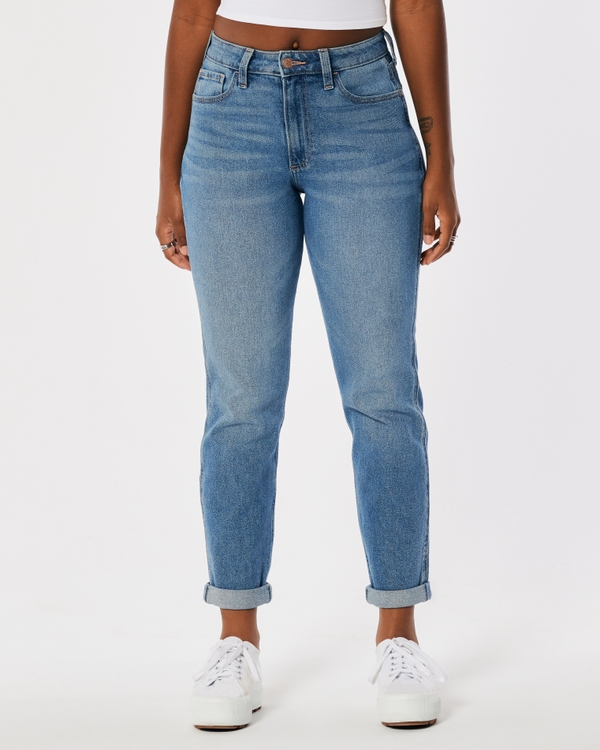 Curvy High-Rise Medium Wash Mom Jeans, Medium Wash view 2