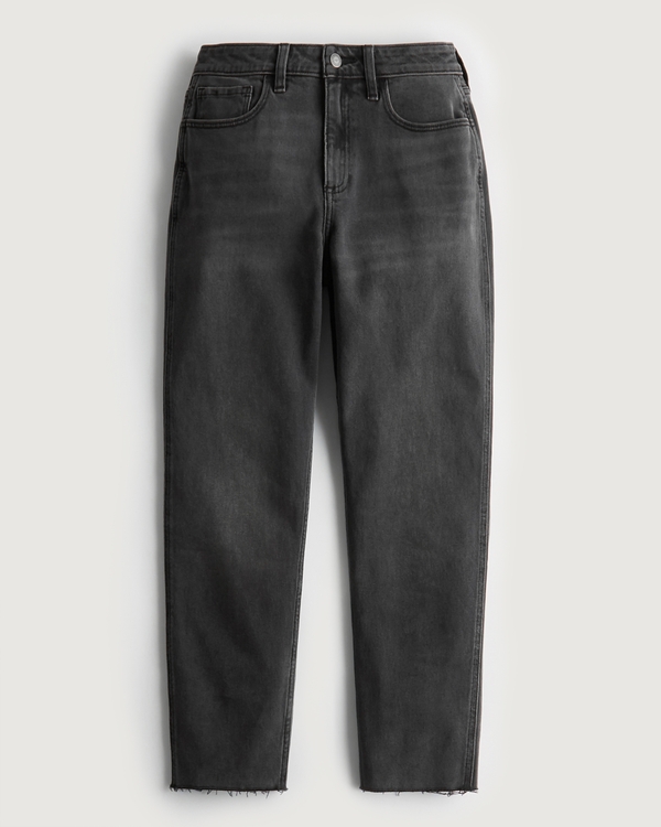 Women's Curvy High-Rise Washed Black Mom Jeans | Women's The Warehouse Sale Up to 60% Off | HollisterCo.com