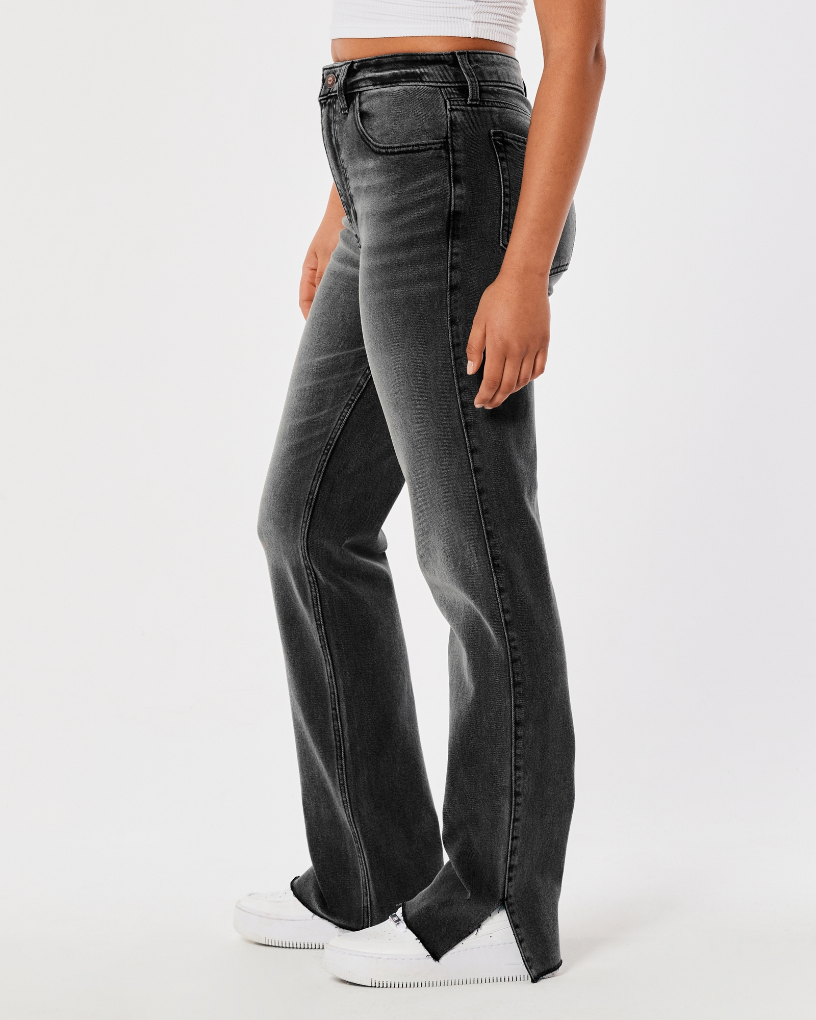 Hollister ultra high rise 90s straight jean in washed black