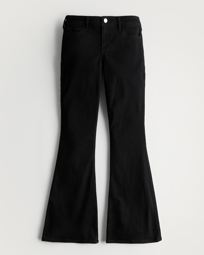 Low-Rise Black Y2K Flare Jeans