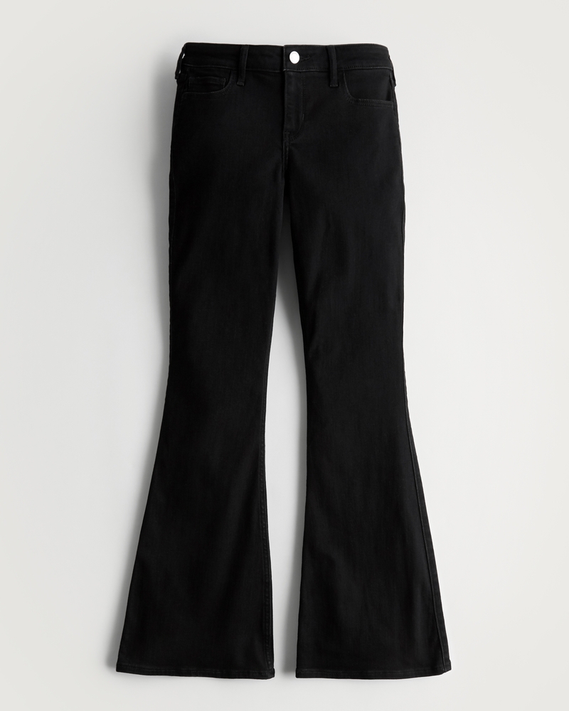Women's Low-Rise Black Y2K Flare Jeans | Women's Clearance