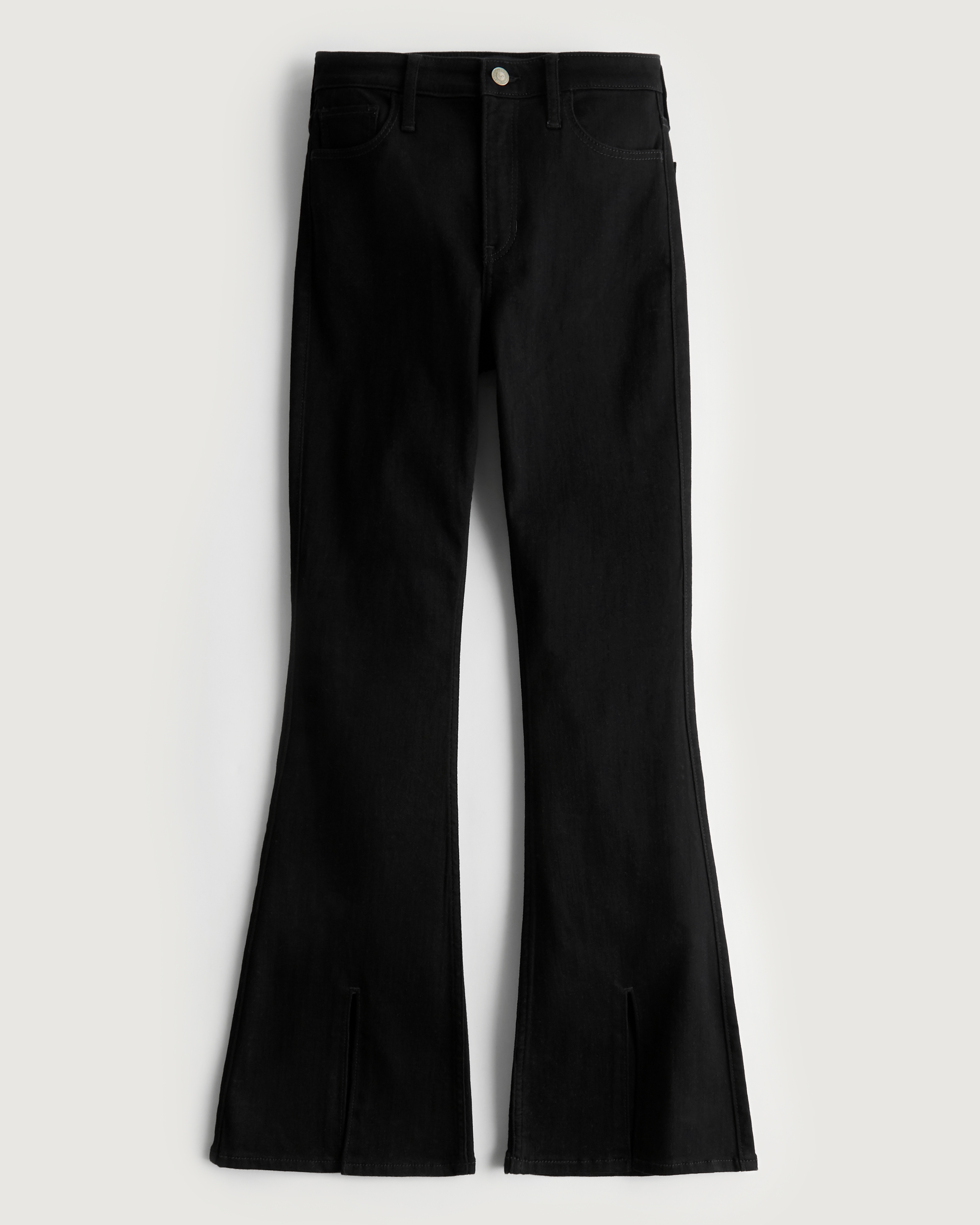 Hollister high rise slit flare jeans in black