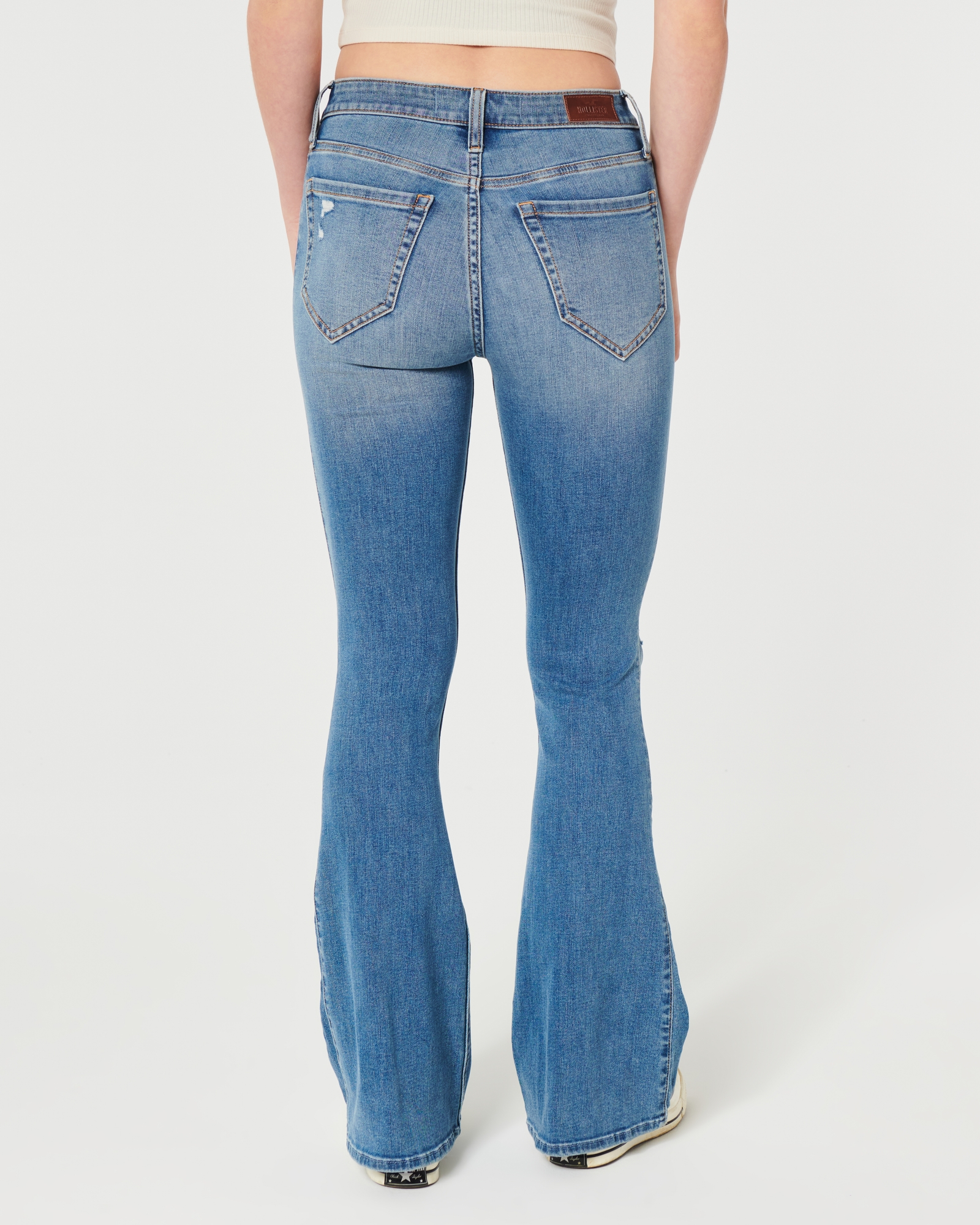 Hollister California Womens 9R (29)Inseam 33”Cali Flare Jeans Blue Stretch  Denim
