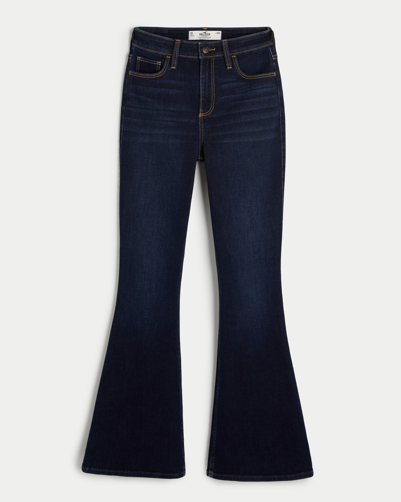 Women's Curvy High-Rise Dark Wash Flare Jeans