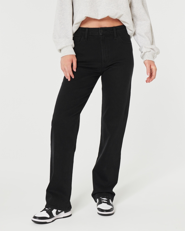 Ultra High-Rise Black Dad Jeans, Black view 2