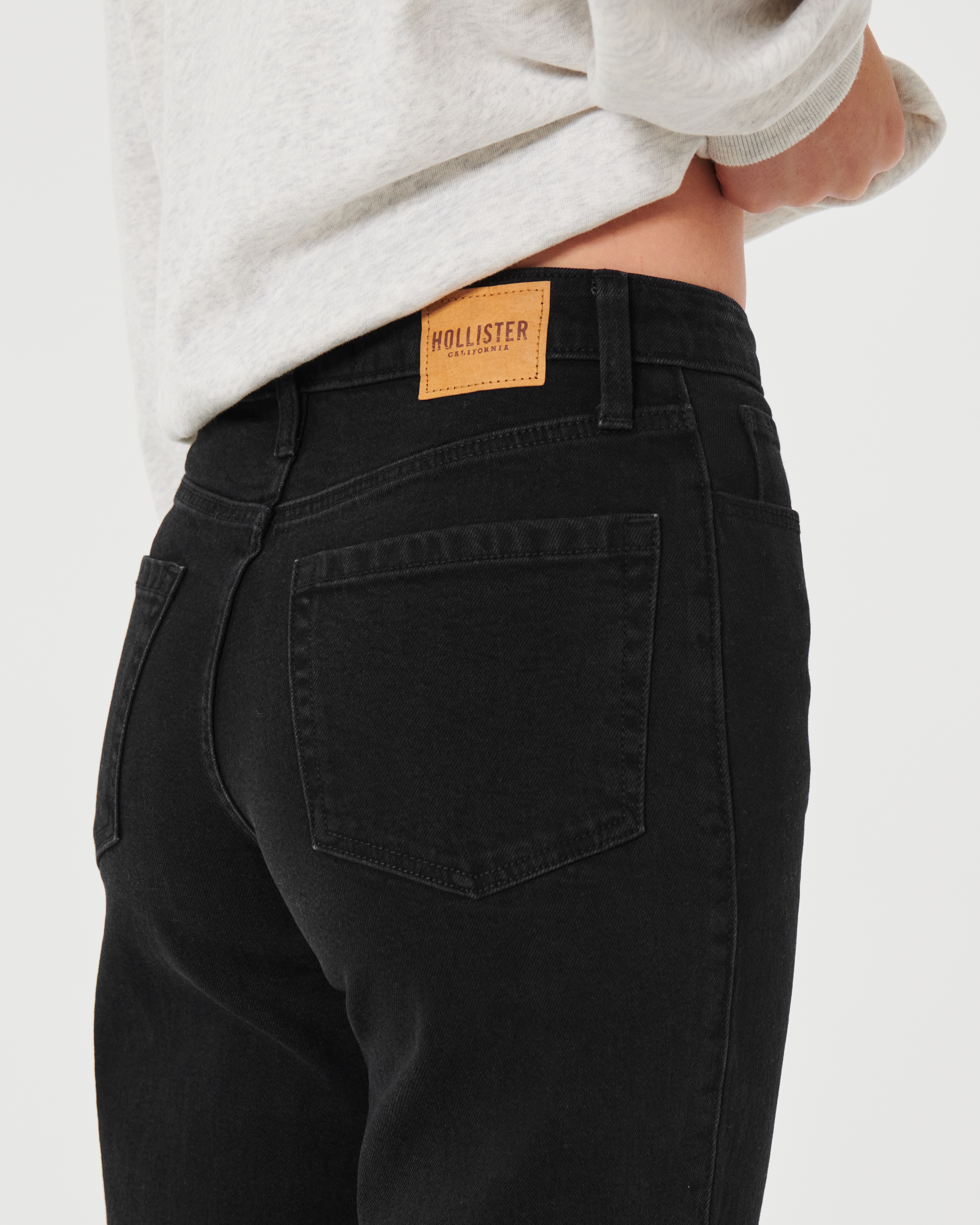 High waisted 2025 black jeans hollister