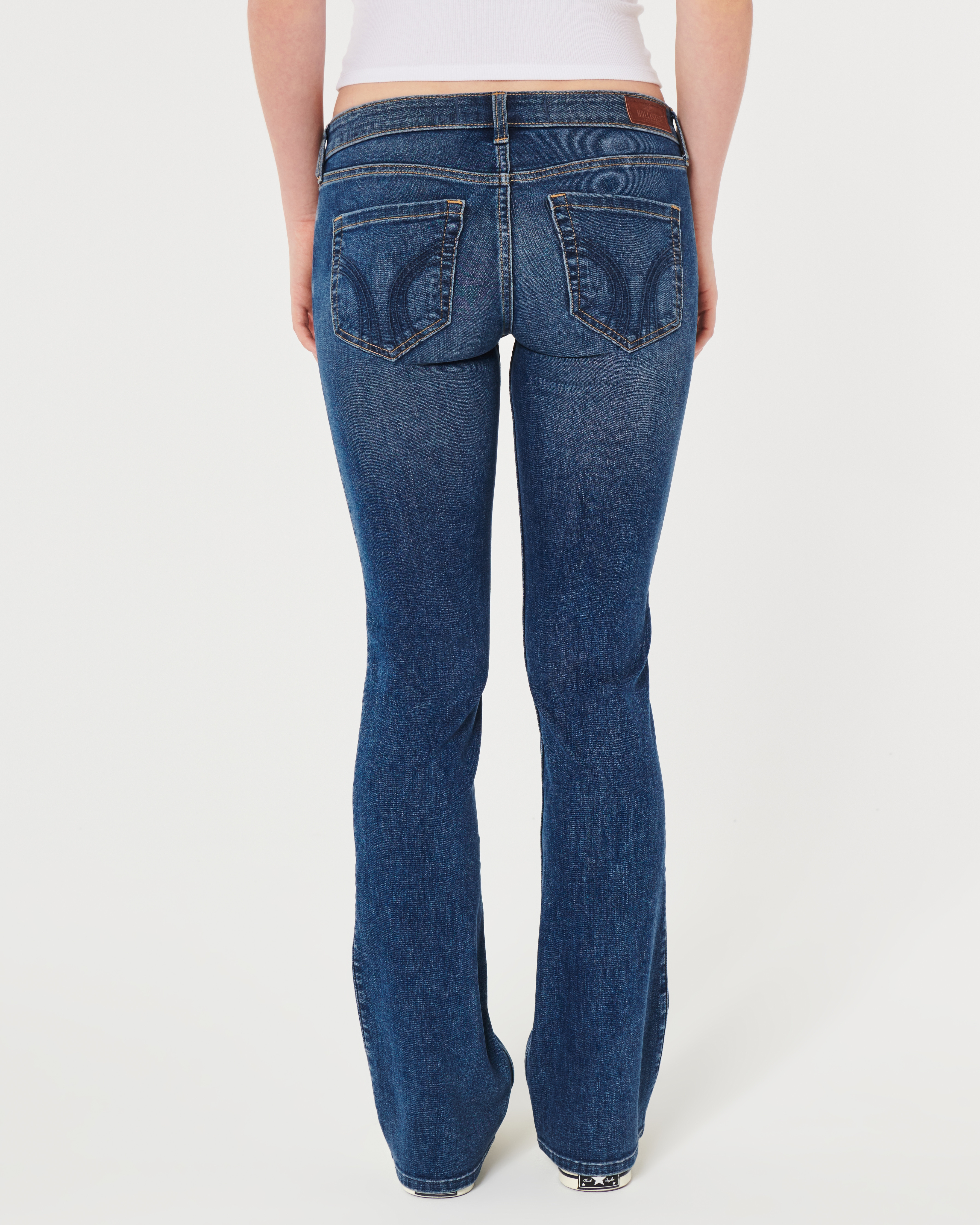 Low-Rise Dark Wash Boot Jeans