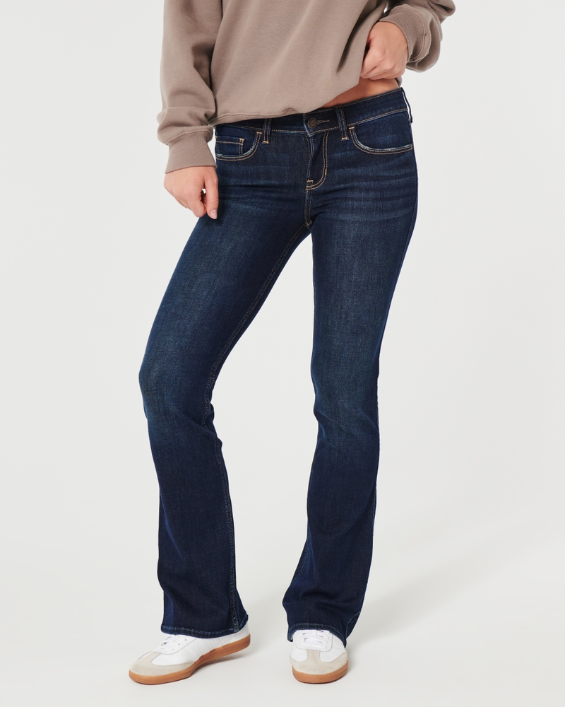 Low-Rise Dark Wash Boot Jeans