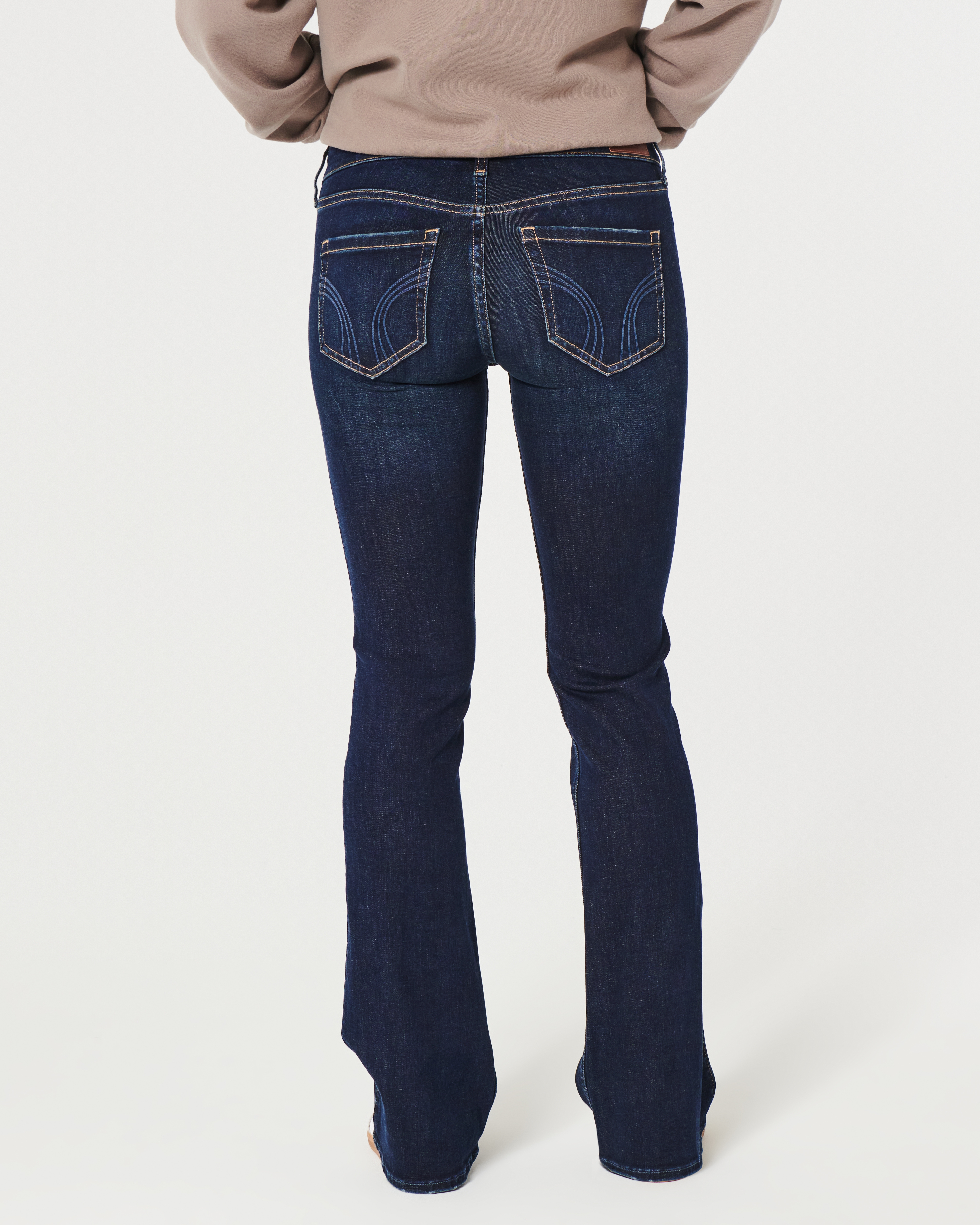 Low-Rise Dark Wash Boot Jeans