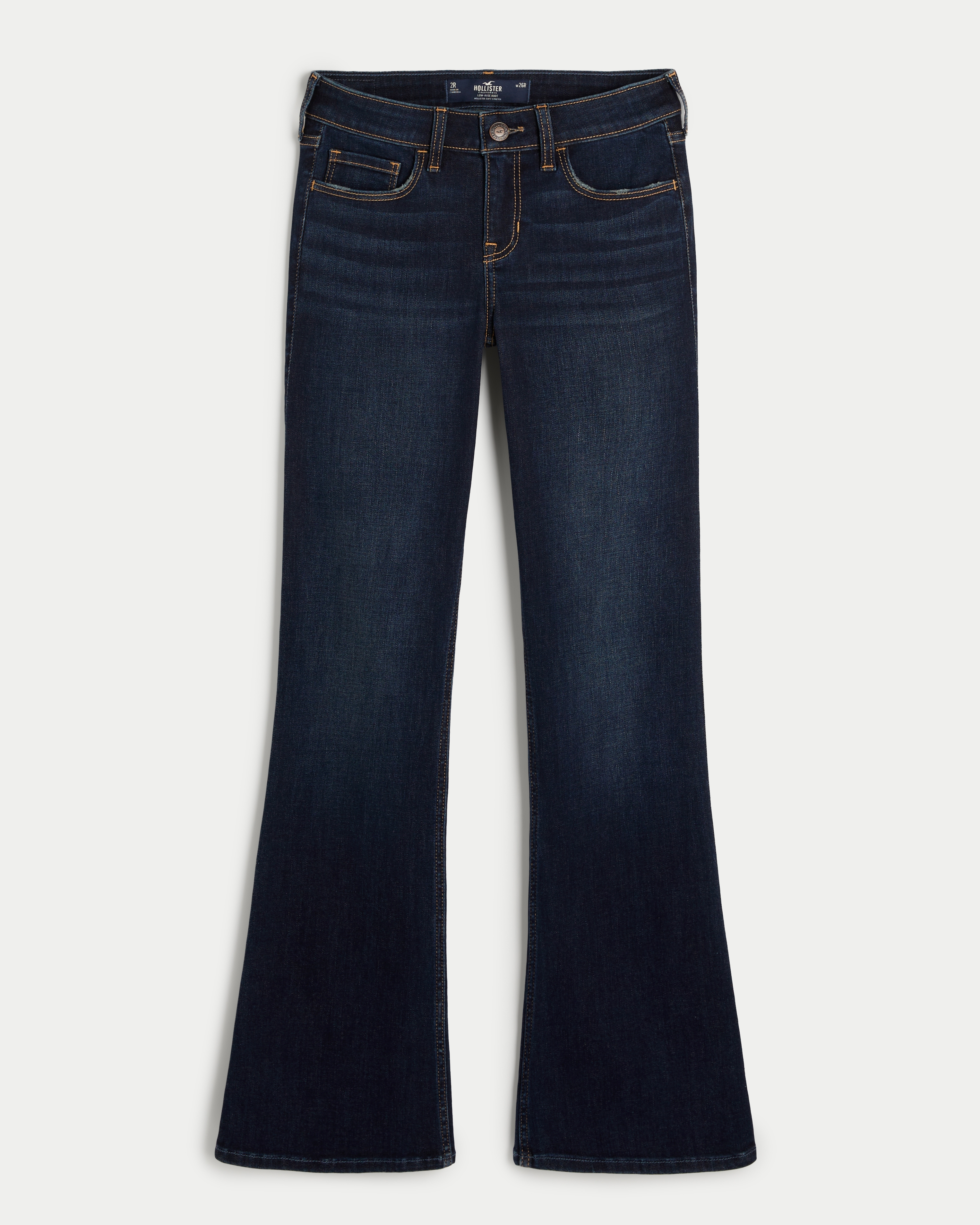 Low-Rise Dark Wash Boot Jeans