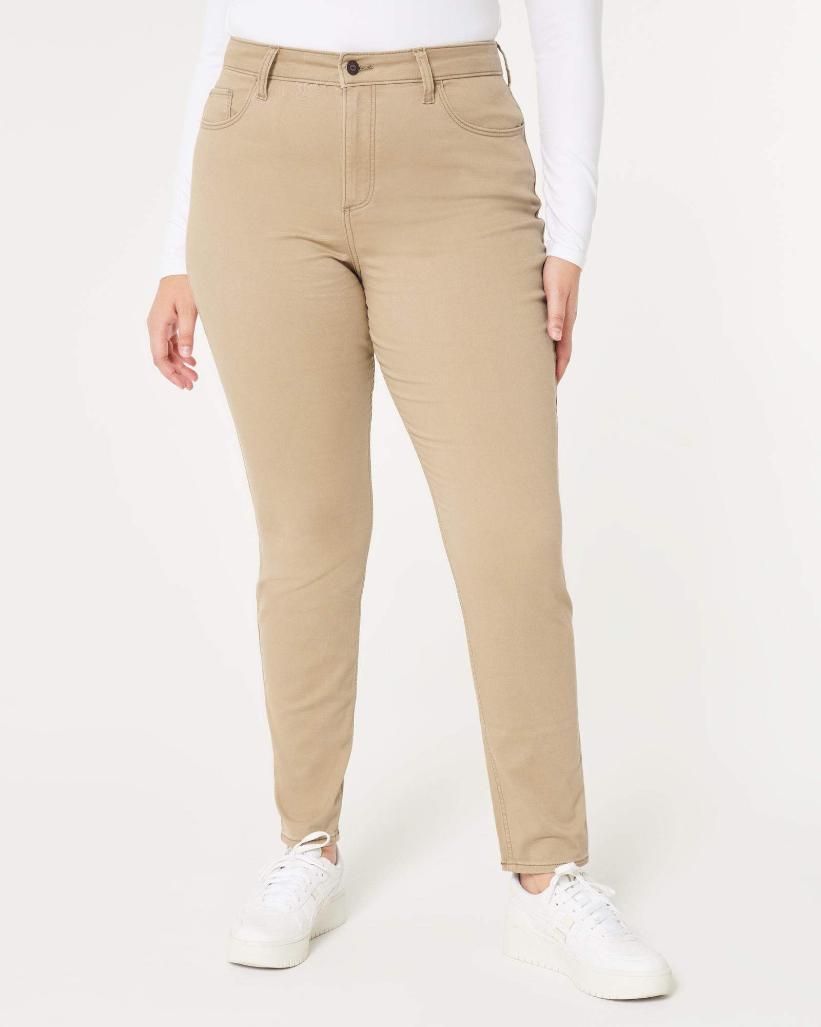 Women's Curvy High-Rise Khaki Super Skinny Pants