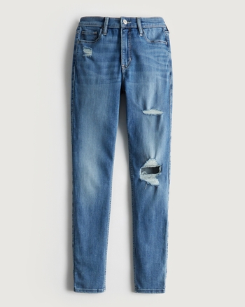 Hollister Rip Skinny Jeans In Indigo-Blue for Women