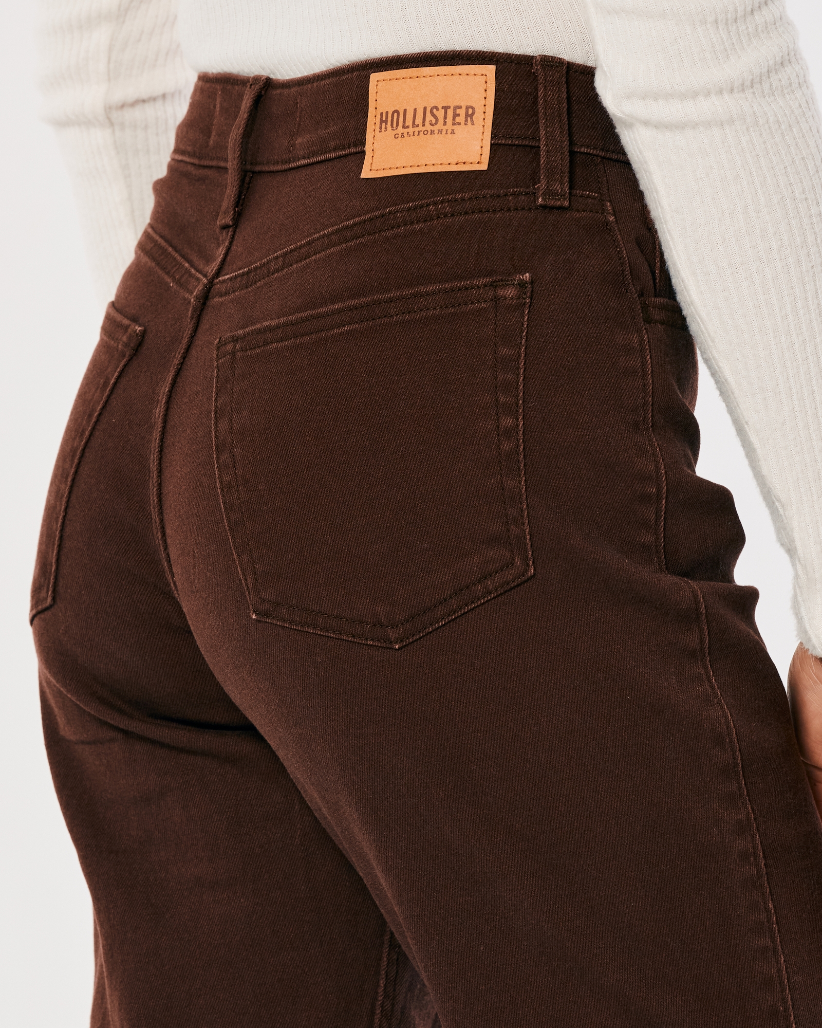 Women's Ultra High-Rise Brown Ankle Straight Jeans