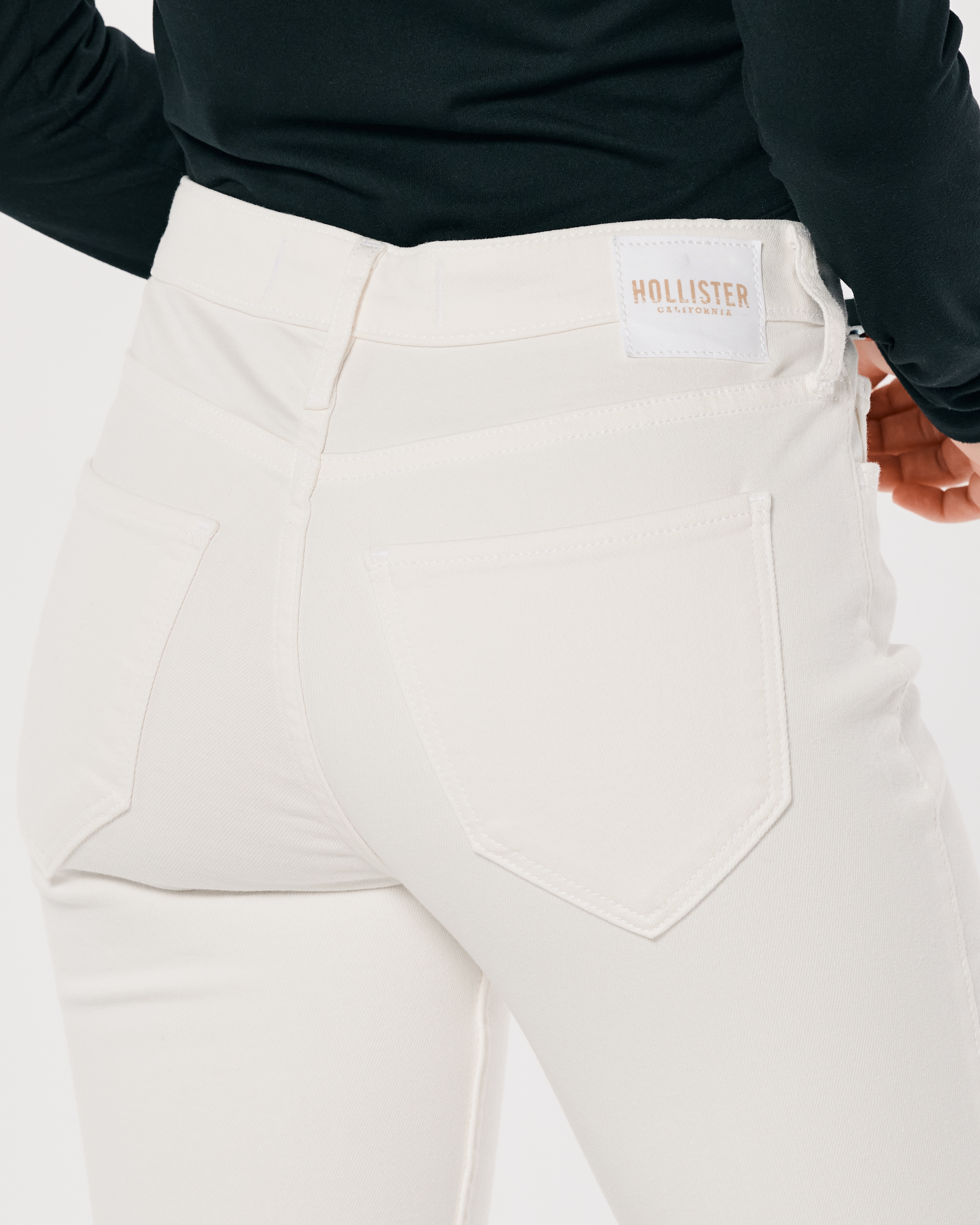 Hollister white hotsell high waisted jeans