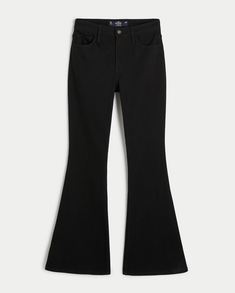 Women's High-Rise Black Flare Jeans | Women's Bottoms | HollisterCo.com