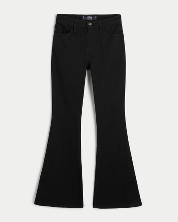 Women's High-Rise Black Flare Jeans, Women's Bottoms