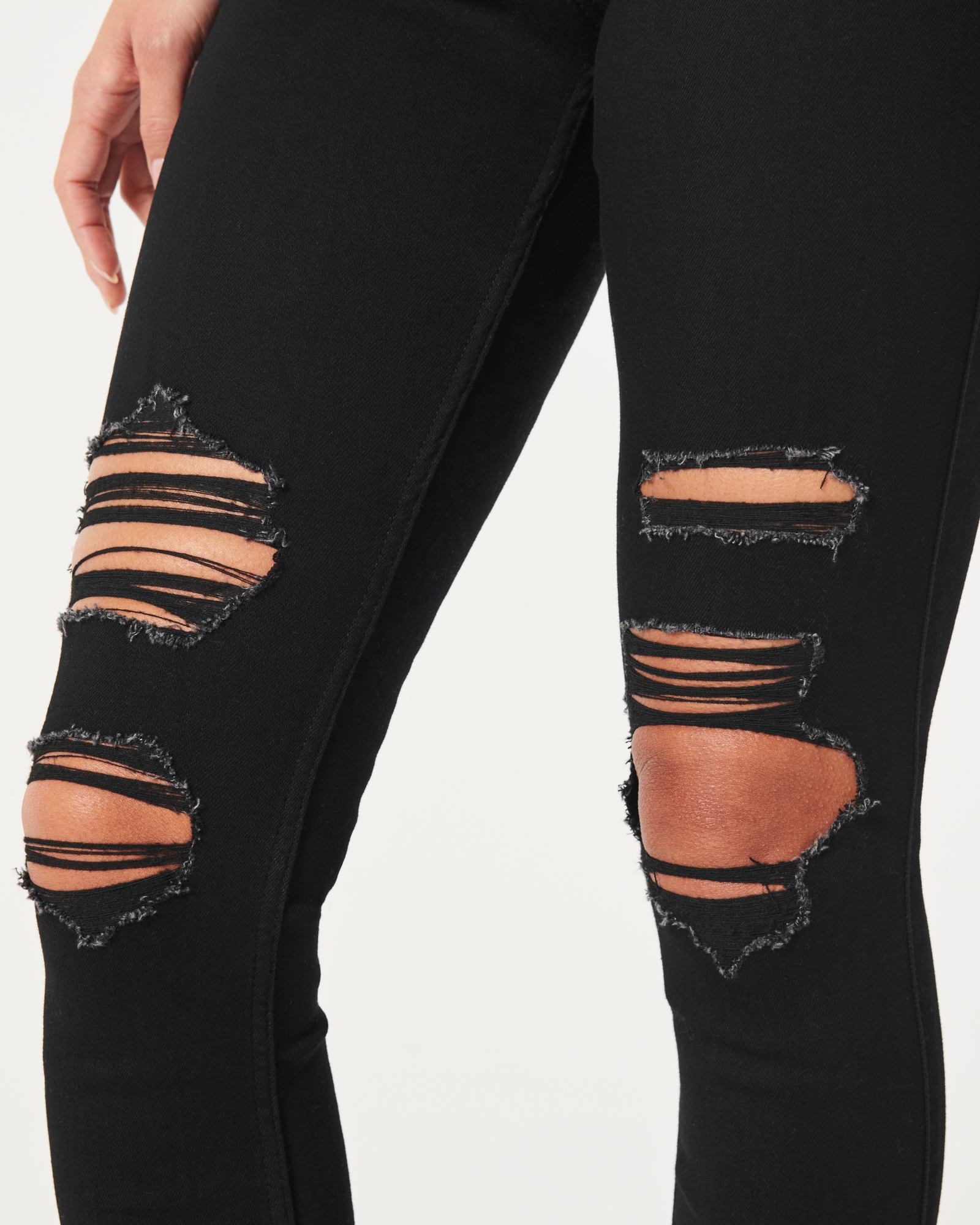 RSQ Super High Rise Ripped Girls Black Jeggings - ShopStyle