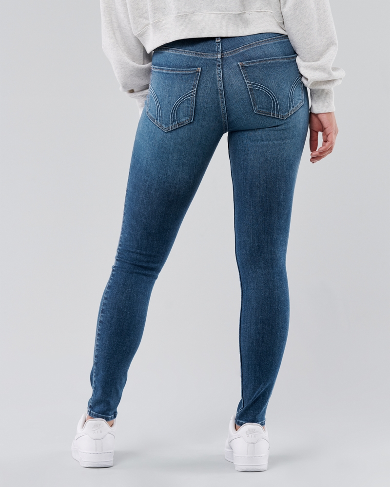 Women's Low-Rise Dark Wash Super Skinny Jeans, Women's Bottoms