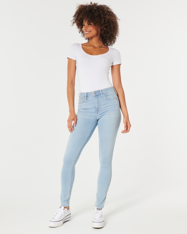  Hollister California Jeans súper ajustados de tiro ultra alto  para mujer HOW-39, 0634-281 : Ropa, Zapatos y Joyería