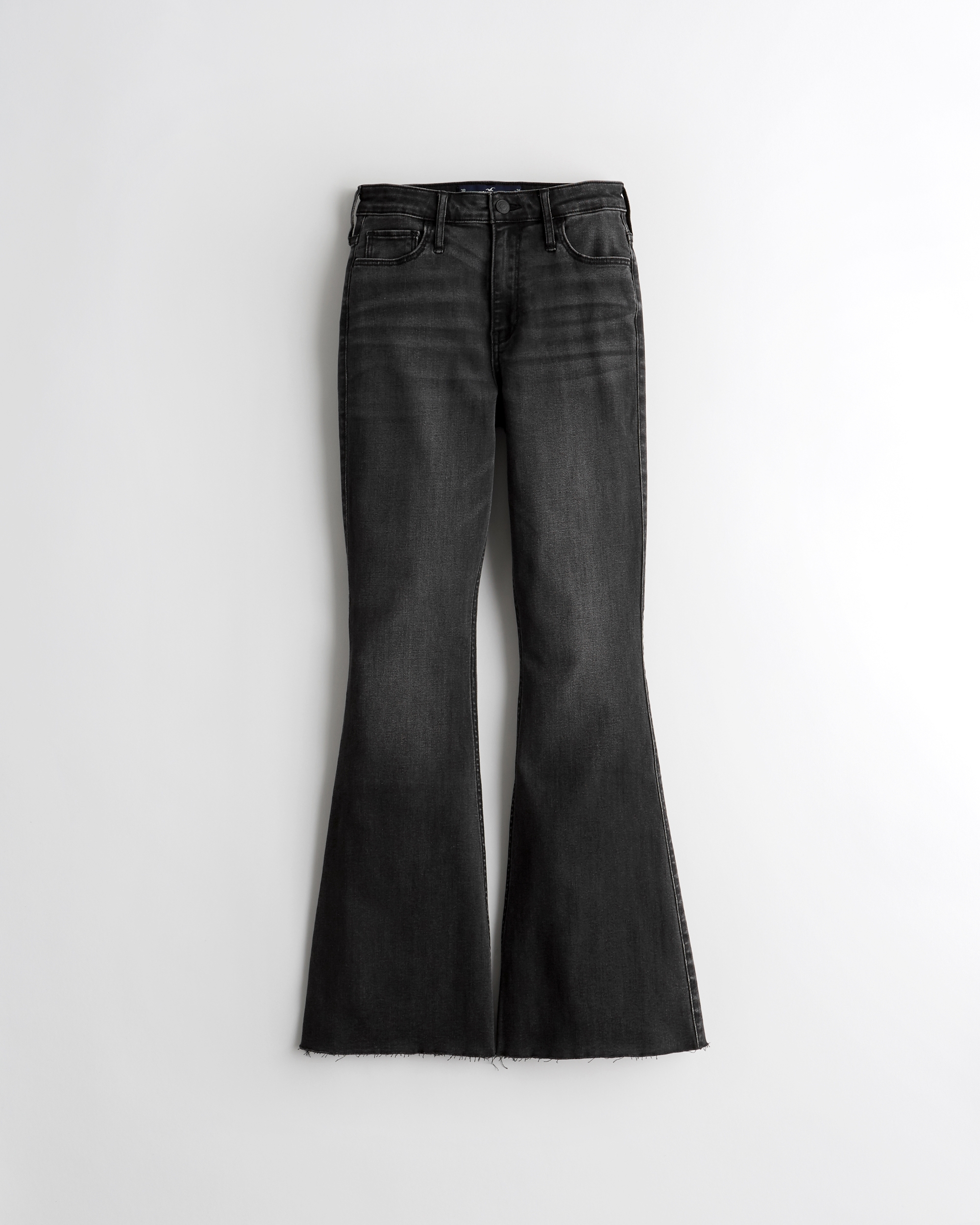 high rise black flare jeans