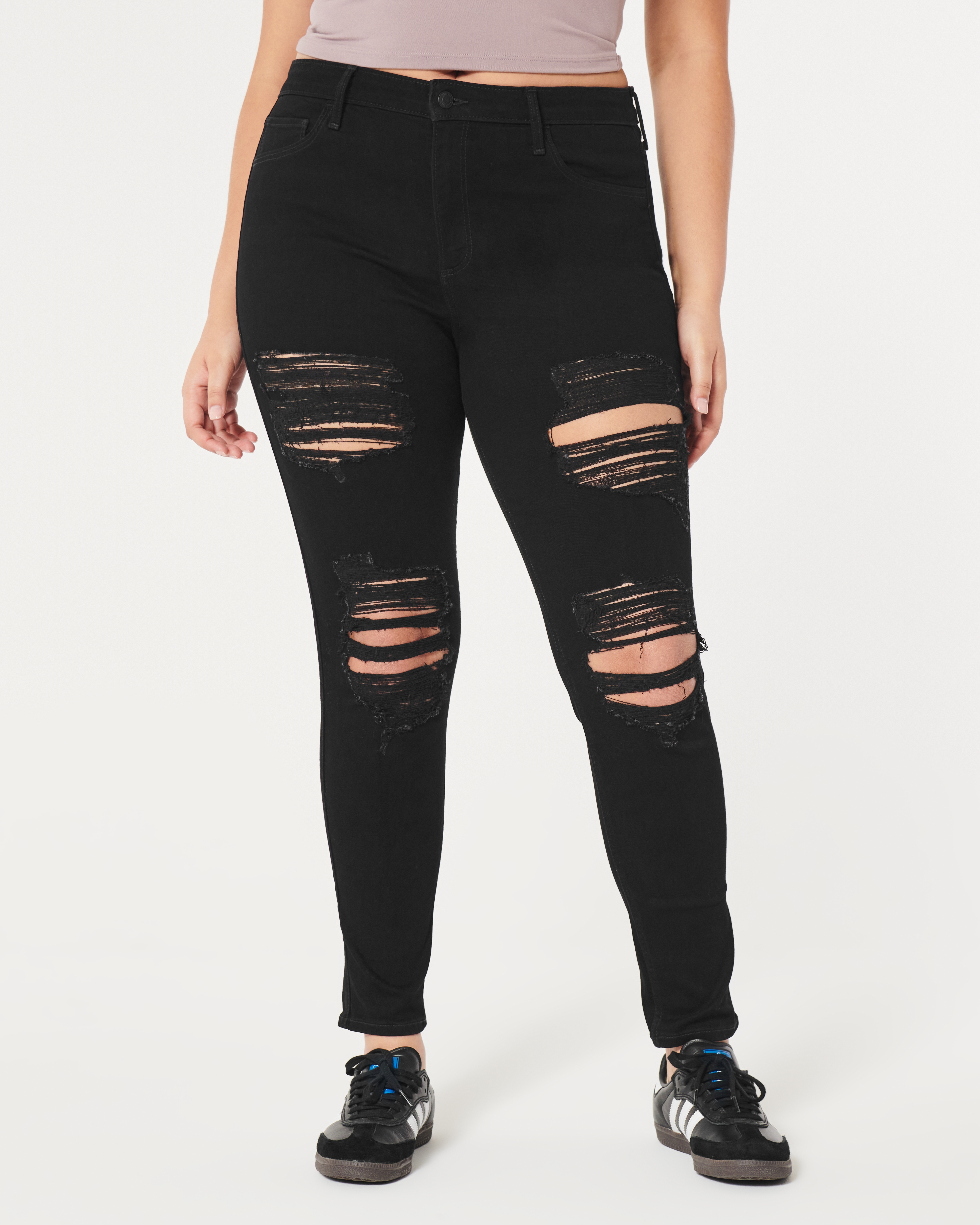 Ripped high store waisted black jeans