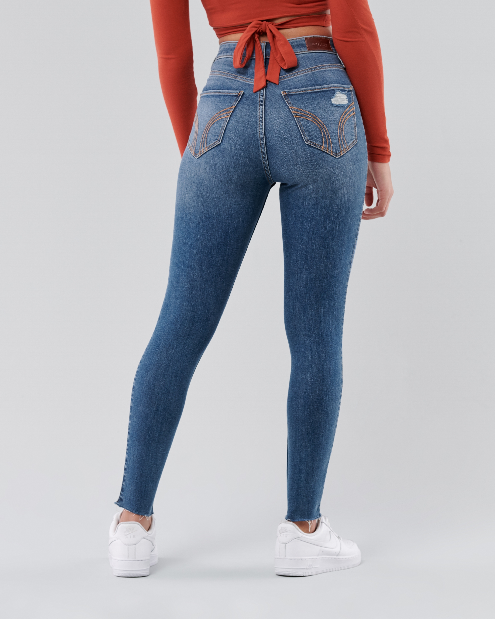 Hollister Curvy High-rise Dark Wash Jean Leggings in Blue