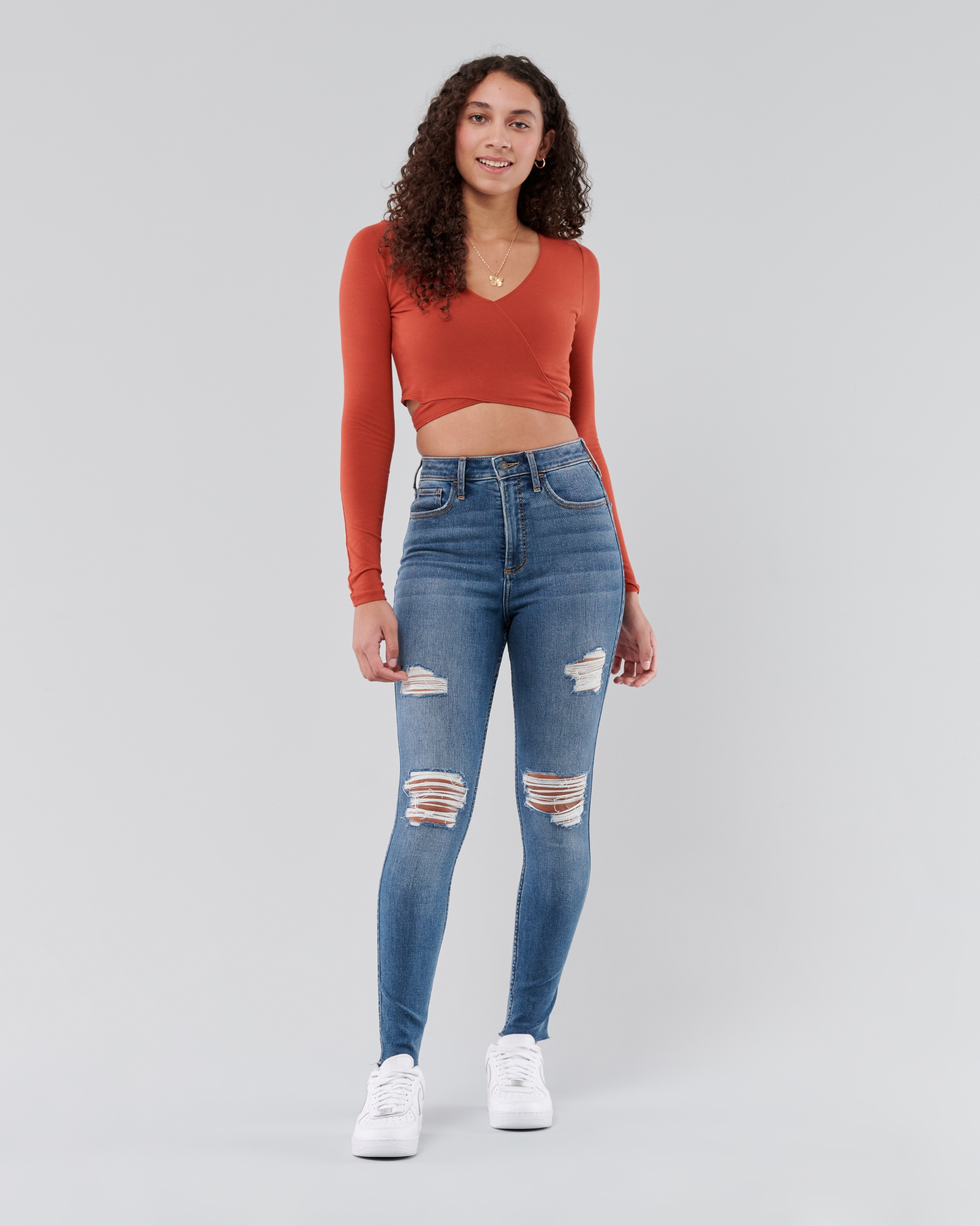 Hollister Curvy Ultra High-Rise Medium Wash Super Skinny Jeans