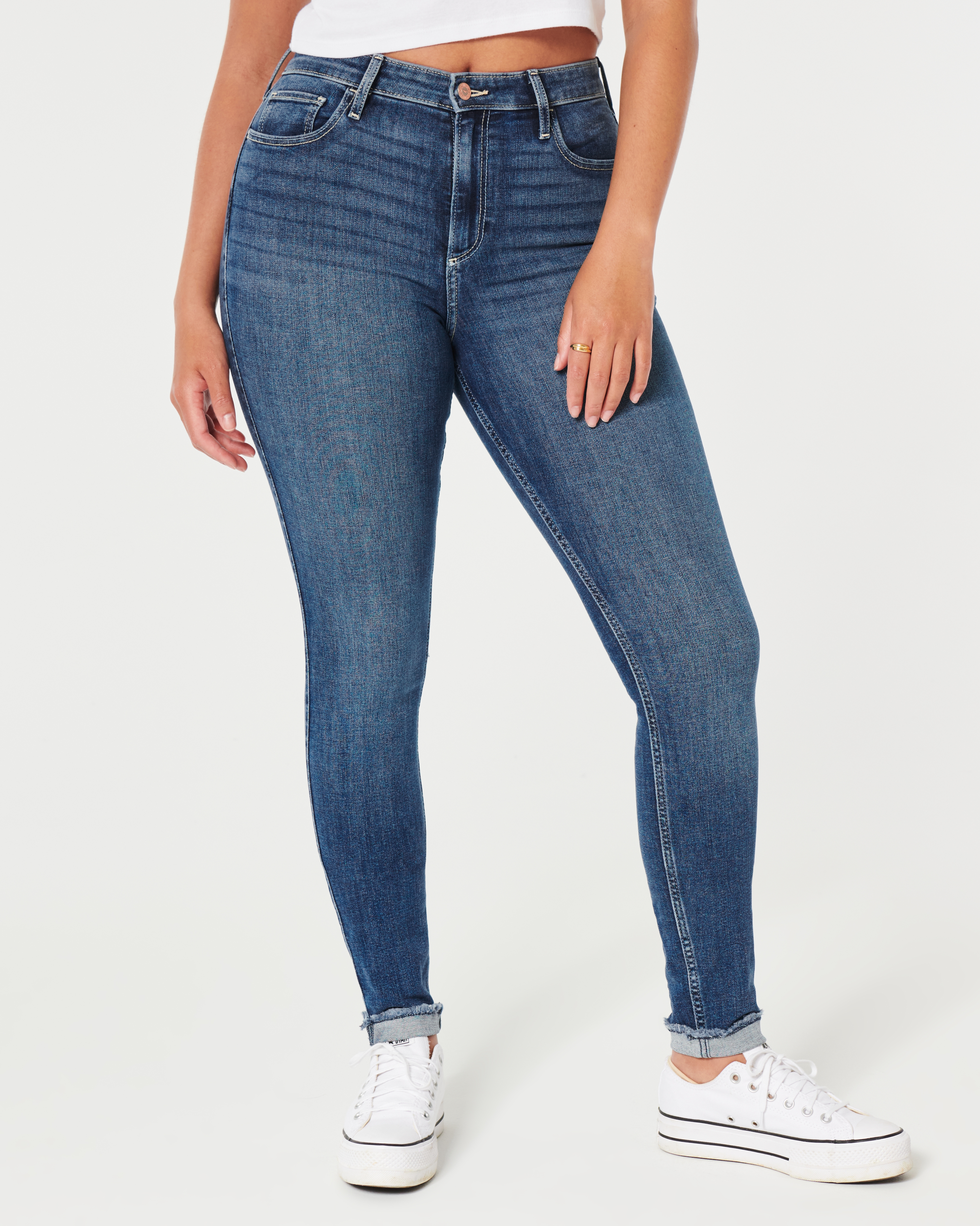 Women s Curvy High Rise Medium Wash Super Skinny Jeans Women s Sale HollisterCo