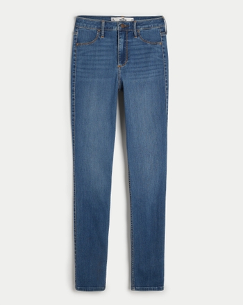 Women s Curvy High Rise Medium Wash Jean Leggings Women s Clearance HollisterCo