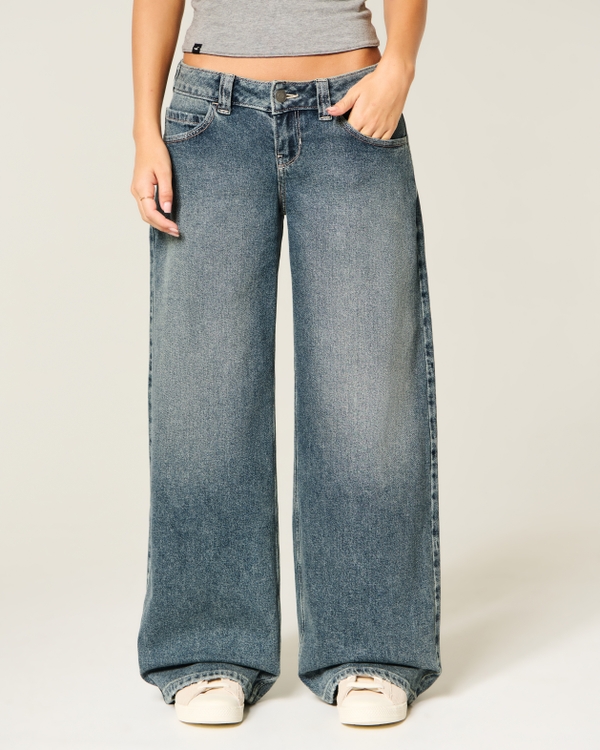 Hollister Andi Adjustable Waist Ultra Low-Rise Super Baggy Jeans, Medium view 2
