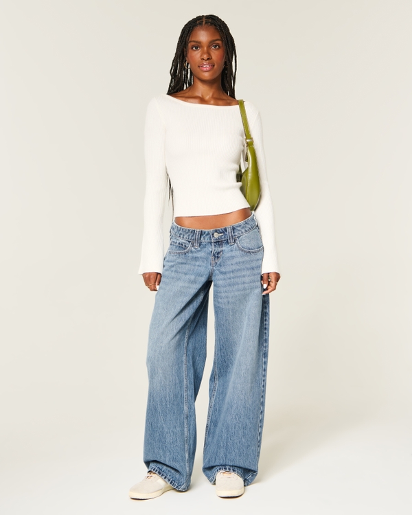 Ultra Low-Rise Super Baggy Jeans, Medium view 1