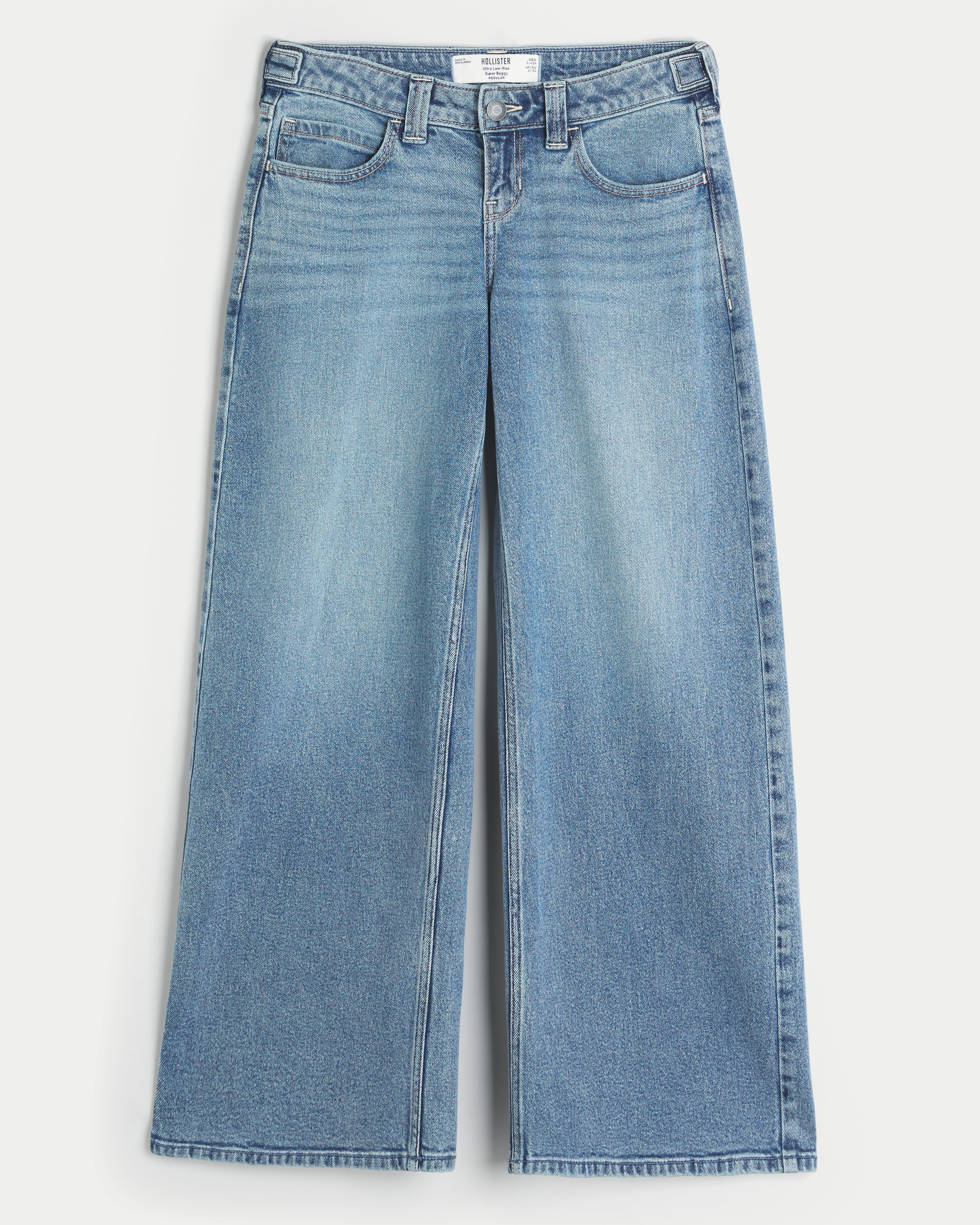 Hollister Andi Adjustable Ultra Low-Rise Cherry Graphic Super Baggy Jeans