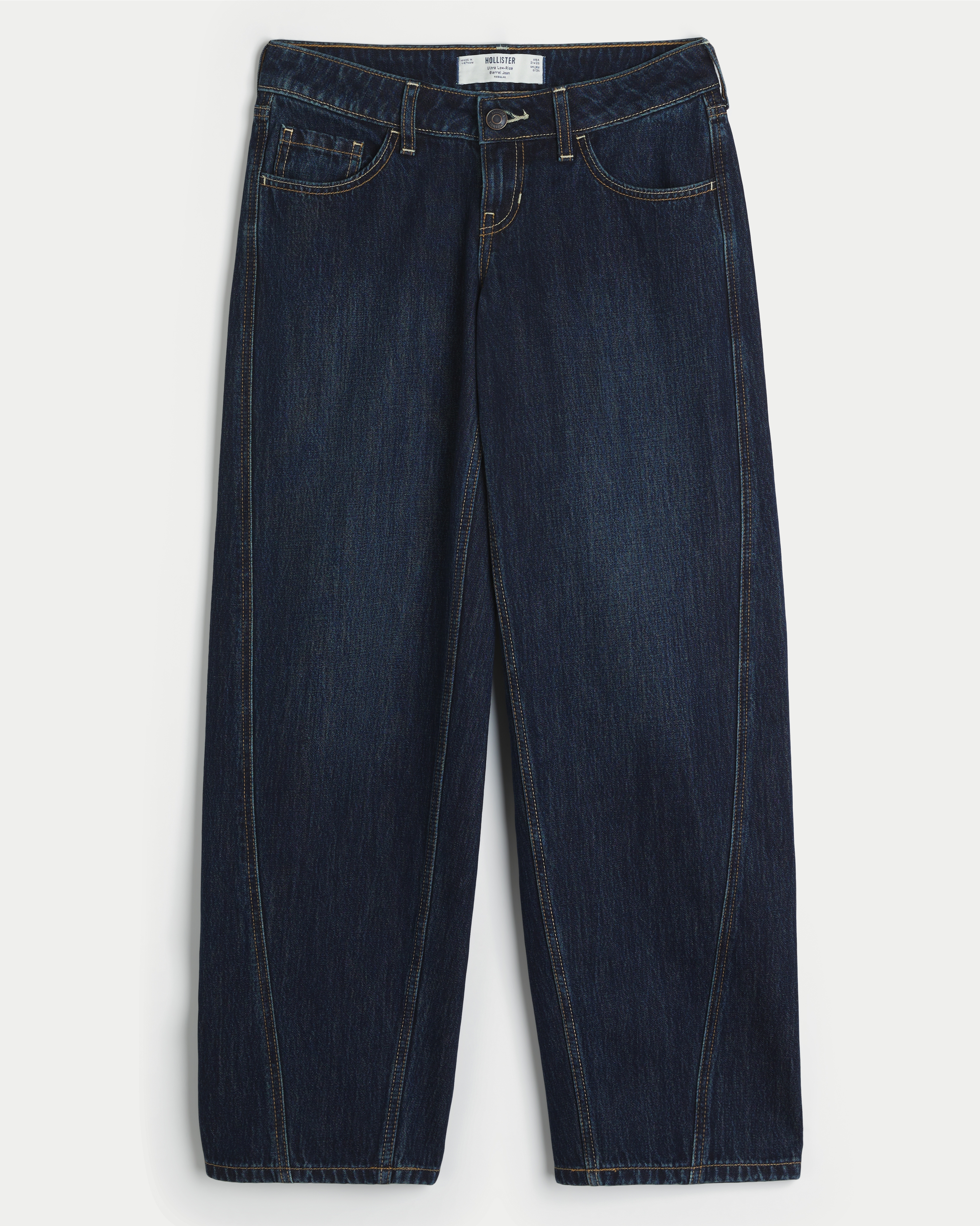 Ultra Low-Rise Barrel Jeans