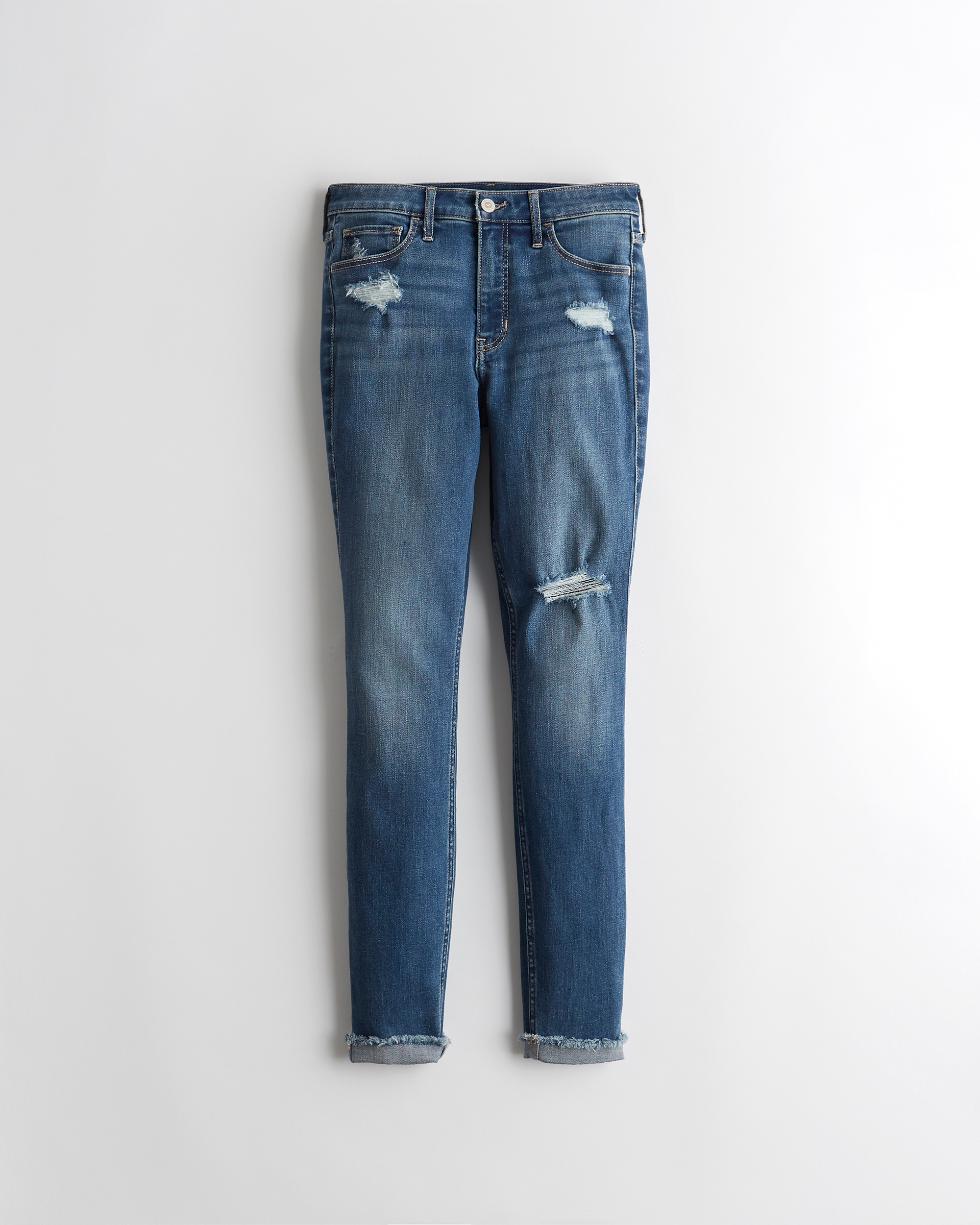 blue ripped jeans hollister