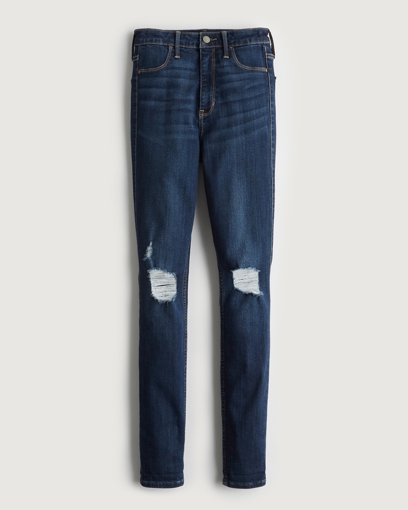 Ultra High-Rise Ripped Dark Wash Jean Leggings on Sale At Hollister Co.