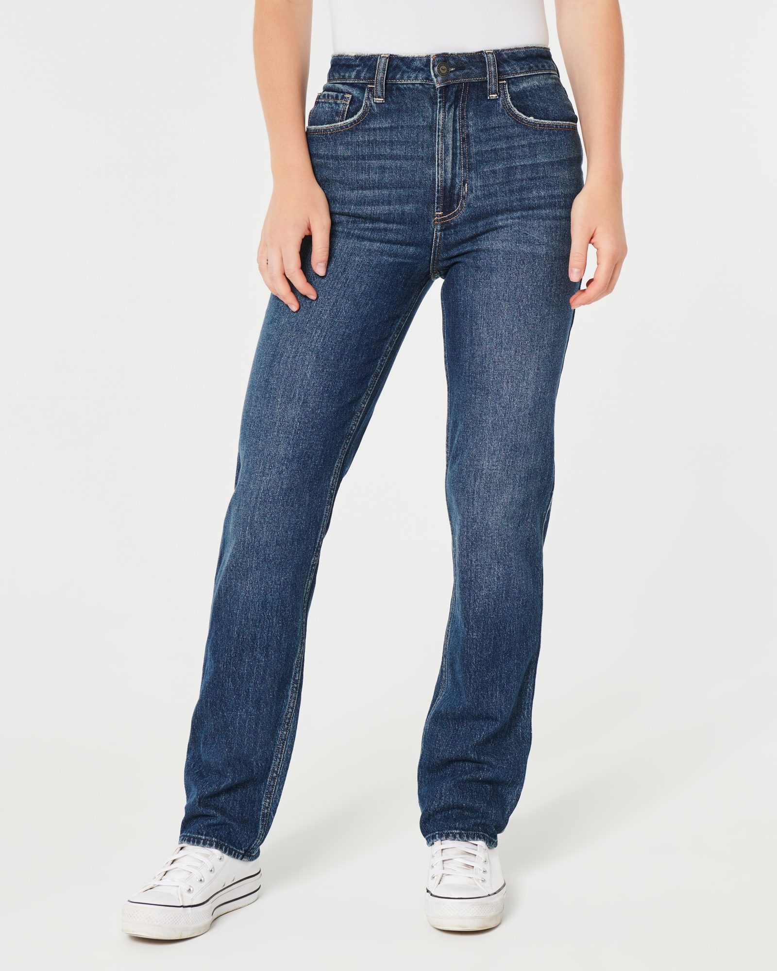 Women's Ultra High-Rise Dark Wash 90s Straight Jeans, Women's