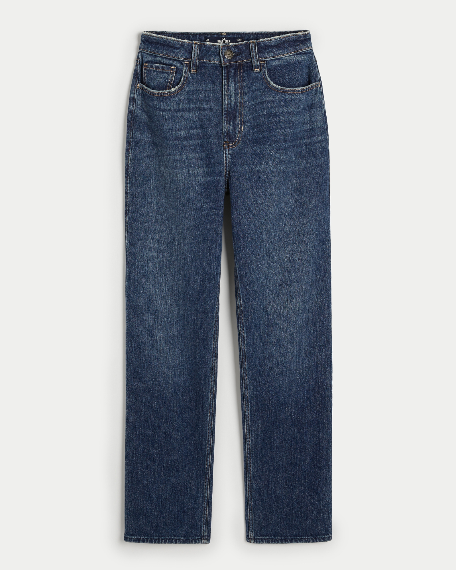 Hollister Stretch Light Wash Slim Cut Regular Rise Straight Leg Denim Jeans  - Size 5 (S/M)