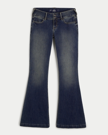 Women s Low Rise Dark Wash Y2K Flare Jeans Women s Bottoms