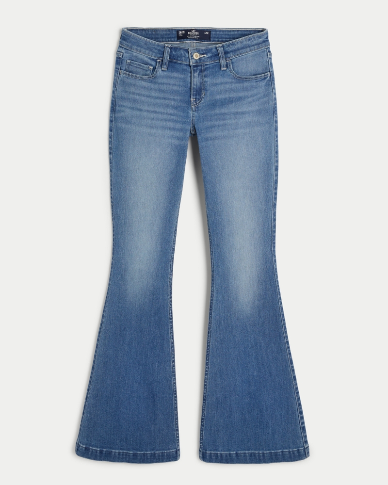 Girls Pale Blue Belted Flare Jeans