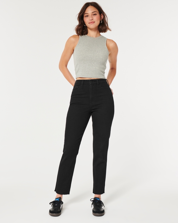 Curvy Ultra High-Rise Black Mom Jeans