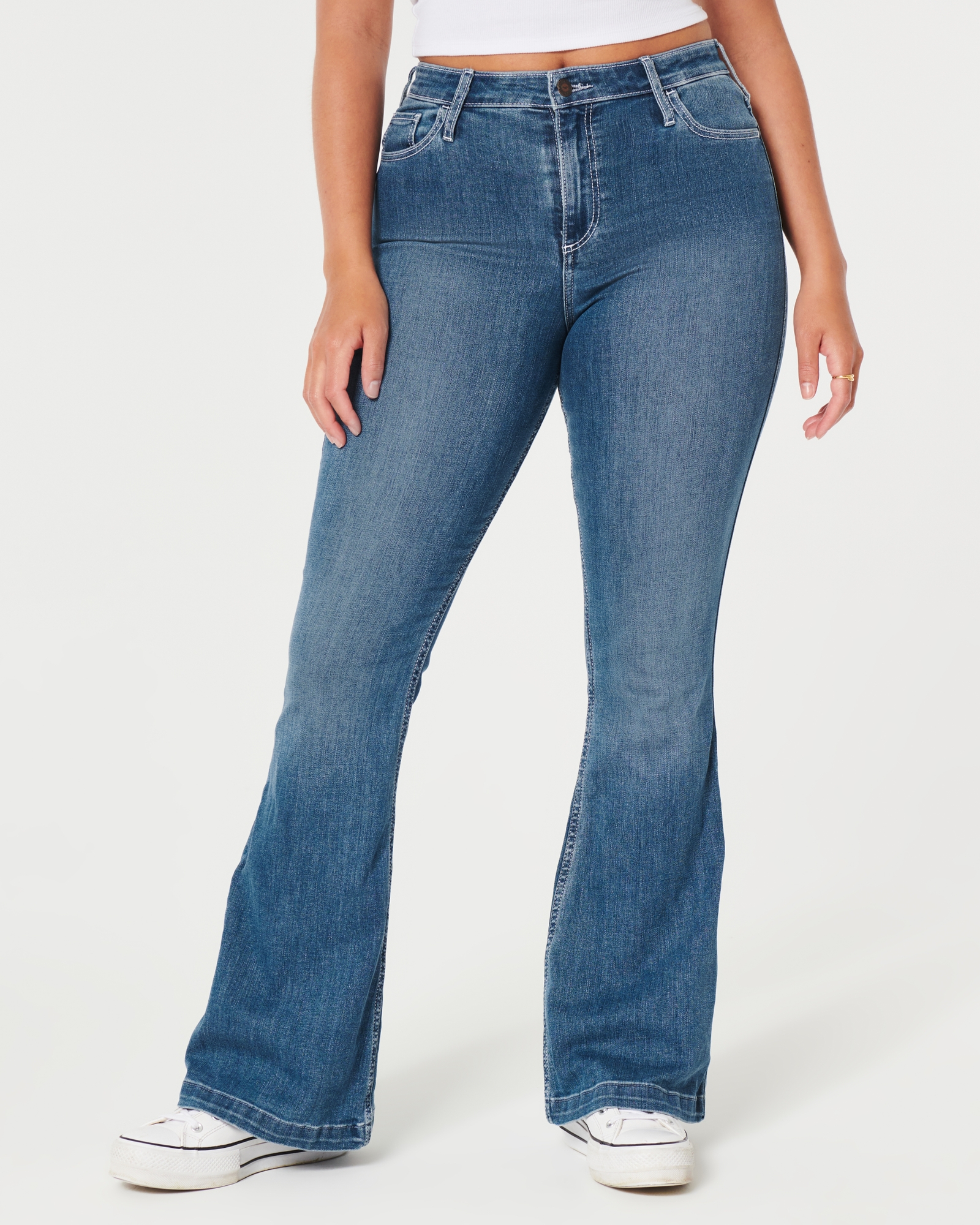 Hollister High-Rise Medium Wash Flare Jeans