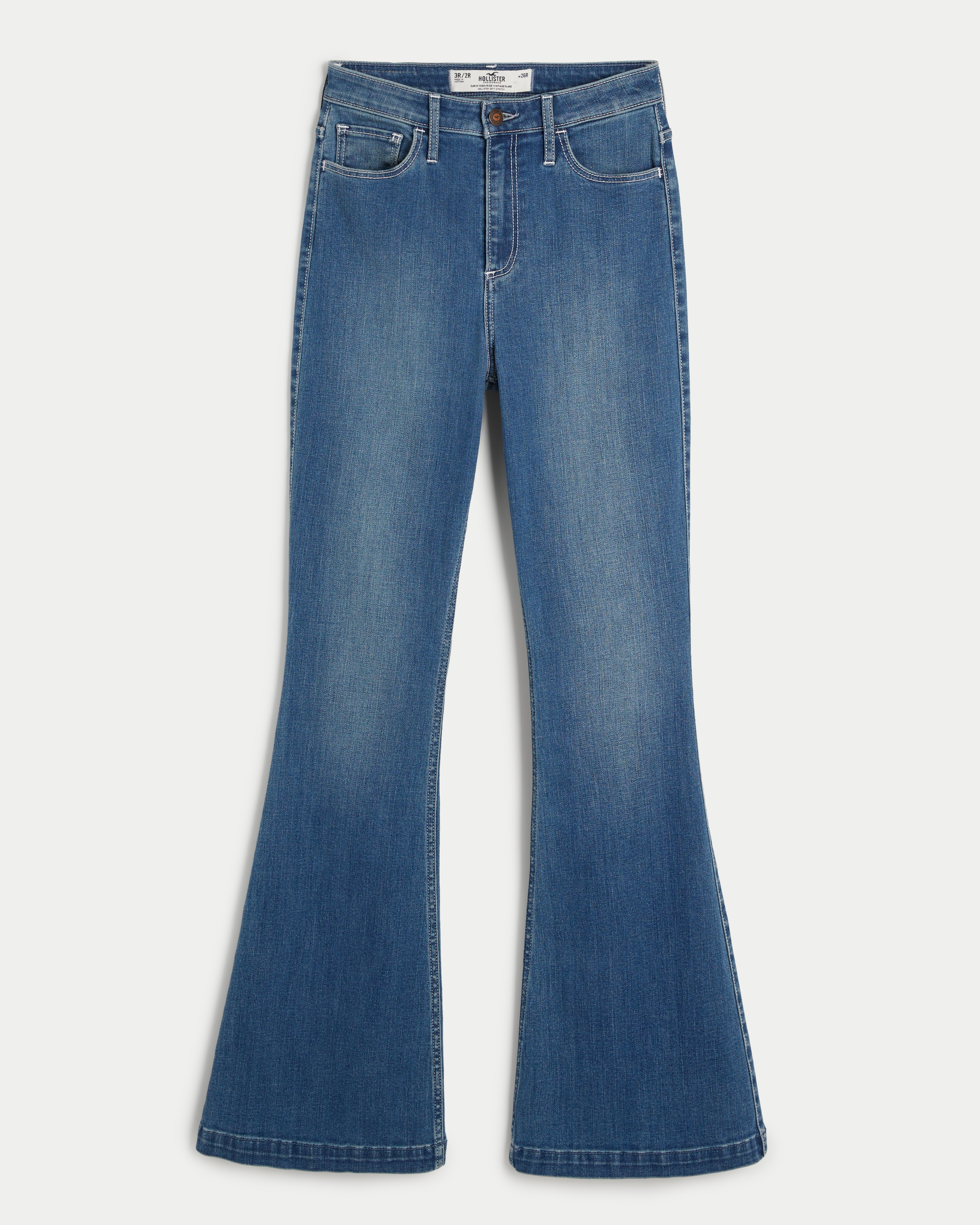 Women s Curvy High Rise Medium Wash Vintage Flare Jeans in Medium Wash Size 0 R 1 R 25W from Hollister