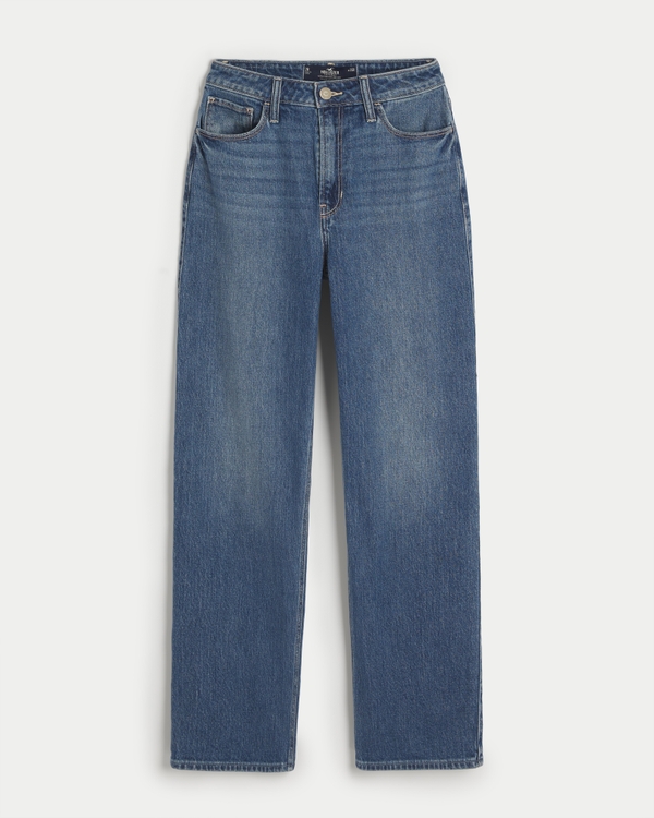 Women's Ultra High-Rise Medium Wash Dad Jeans | Women's Bottoms | HollisterCo.com