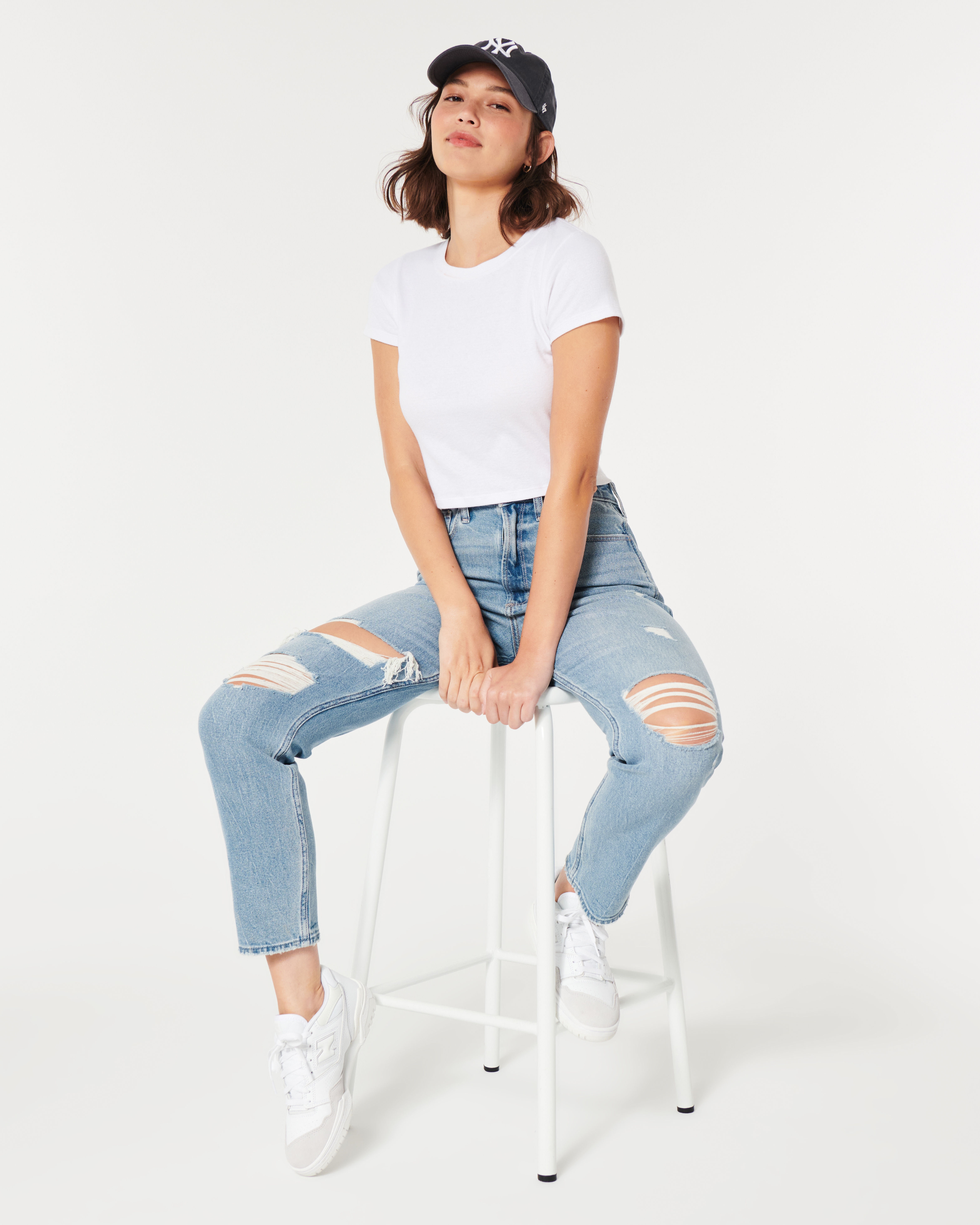 Ultra high rise store mom jeans hollister