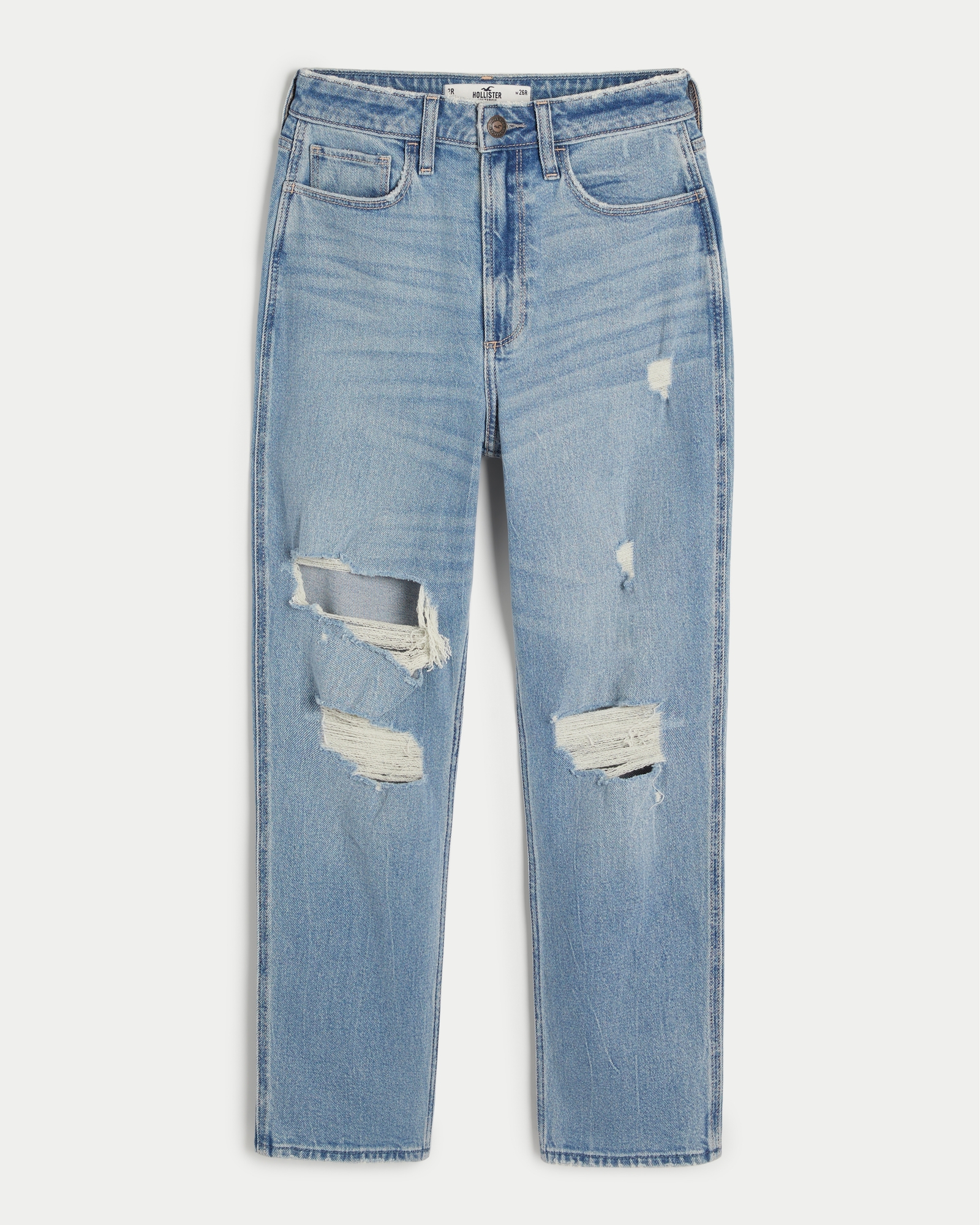 Hollister Boyfriend Patchwork Jeans In Light Wash Blue for Women
