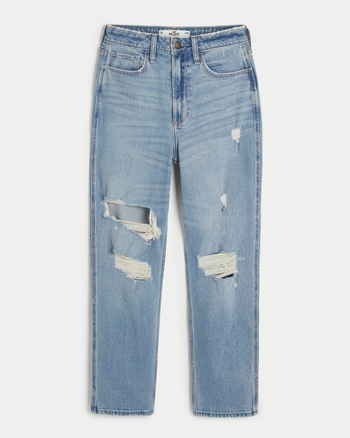 Hollister mom jeans high rise top