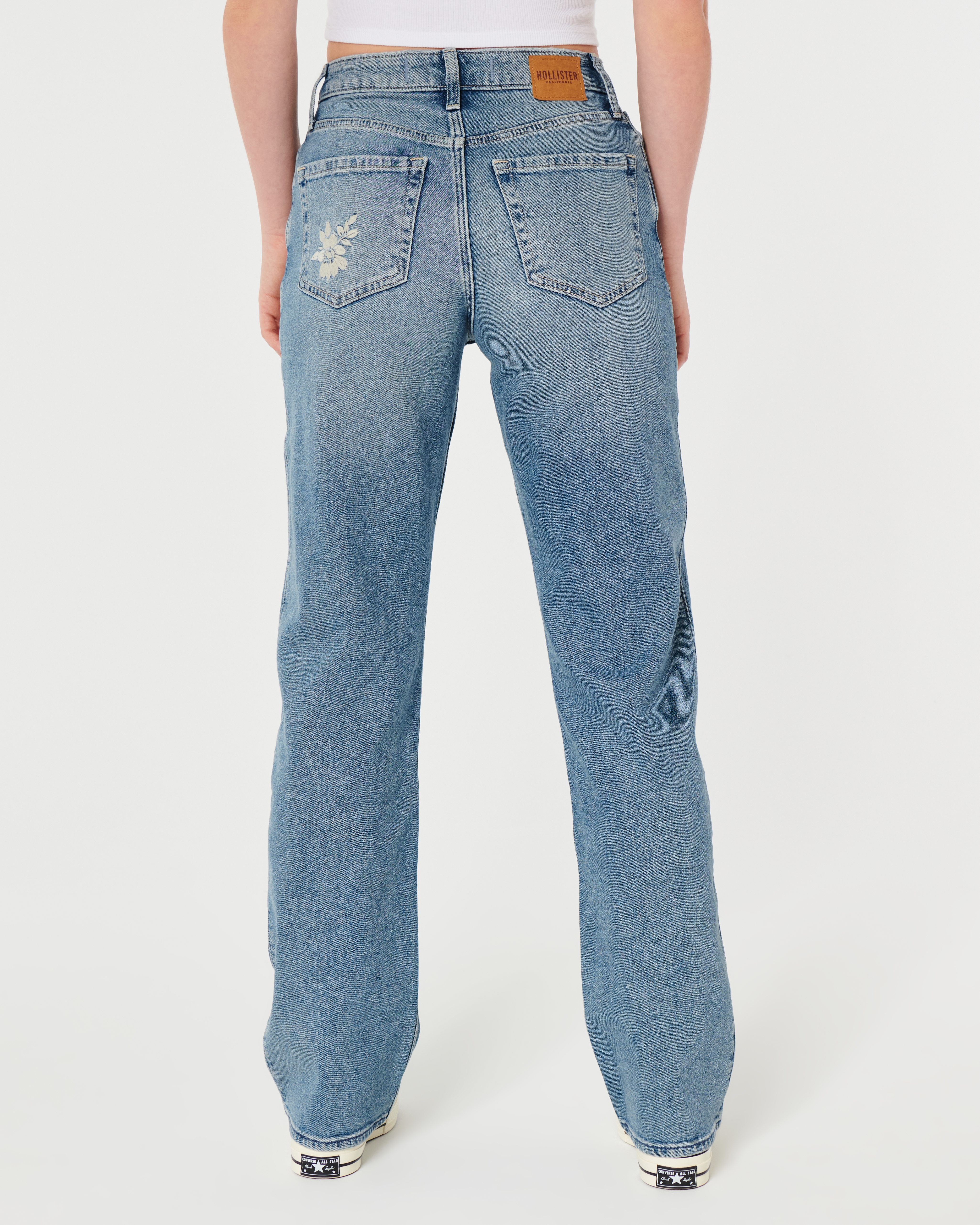 Hollister embroidered jeans hotsell