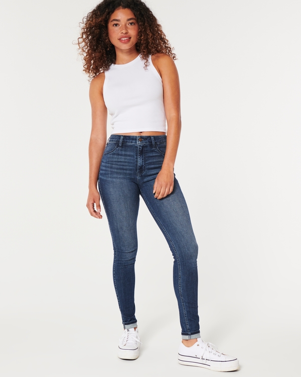 High-Rise Dark Wash Jean Leggings, Dark Wash